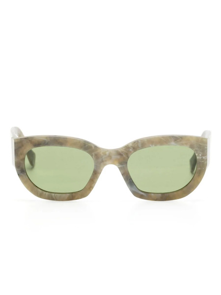  Retrosuperfuture Logo-embossed Rectangle-shape Sunglasses - Green 