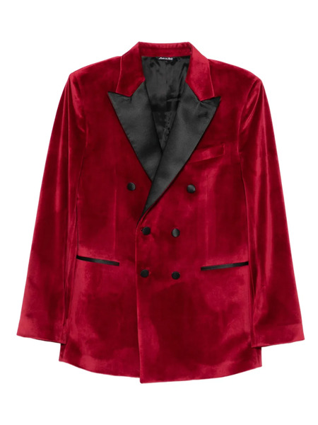  Reveres 1949 Velvet Double-breasted Jacket - Red 