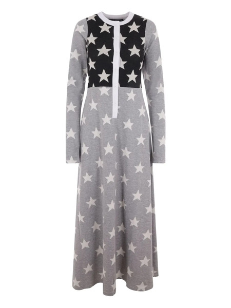  Reward If Found Star-print Button-front Dress - Grey 