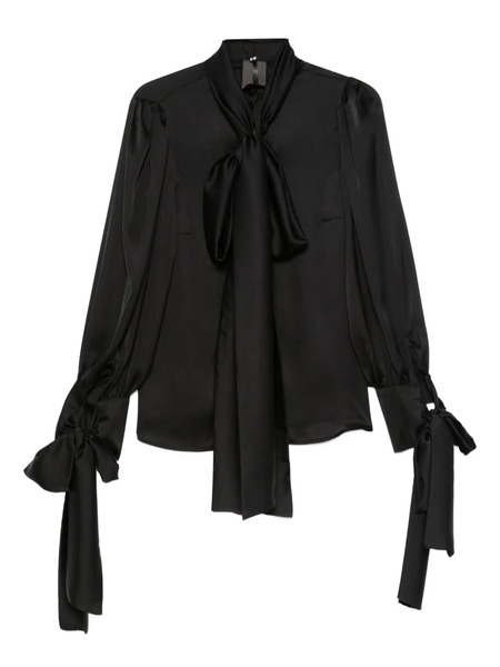  Rhizome Bow-tie Silk Blouse - Black 