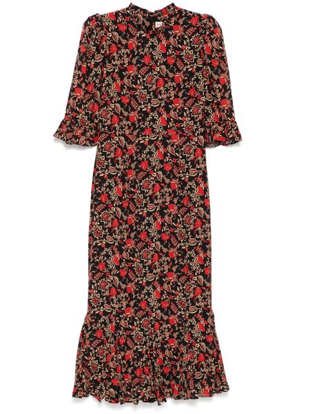  Rhode Felix Baroque-print Midi Dress - Red 