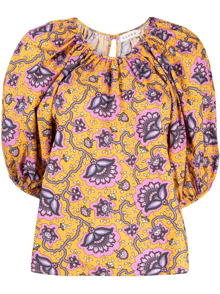  Rhode Rowan Graphic-print Blouse - Orange 