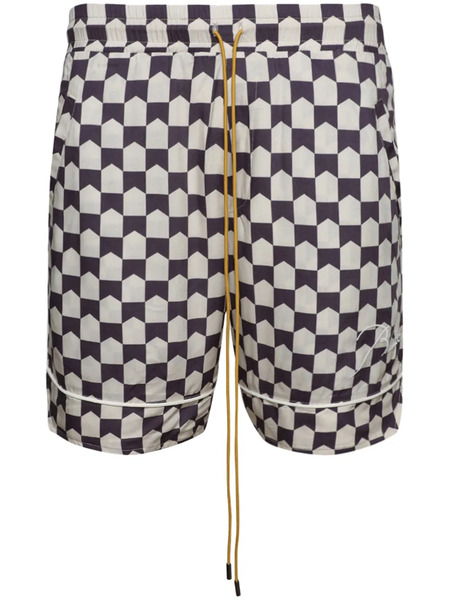 Rhude Check-pattern Track Shorts - Brown 