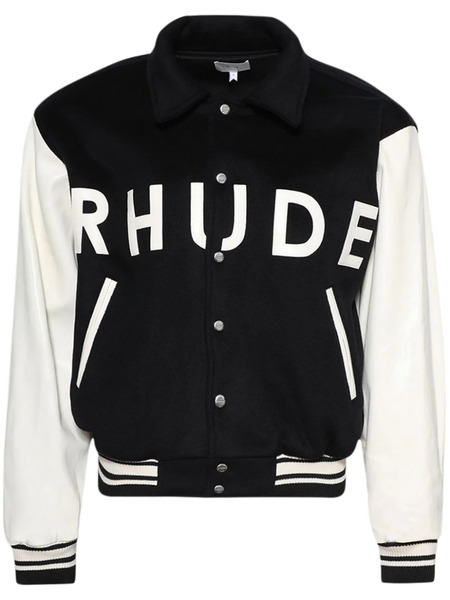  Rhude Collegiate Bomber Jacket - Black 