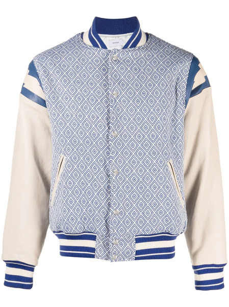  Rhude Diamond-jacquard Baseball Jacket - Blue 
