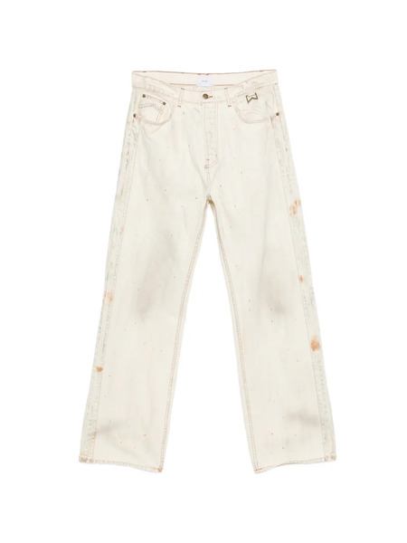 Rhude Distressed Straight Jeans - Neutrals 