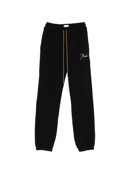  Rhude Drawstring Script Logo Trousers - Black 