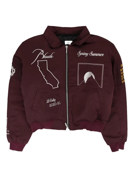  Rhude Embroidered Bomber Jacket - Brown 
