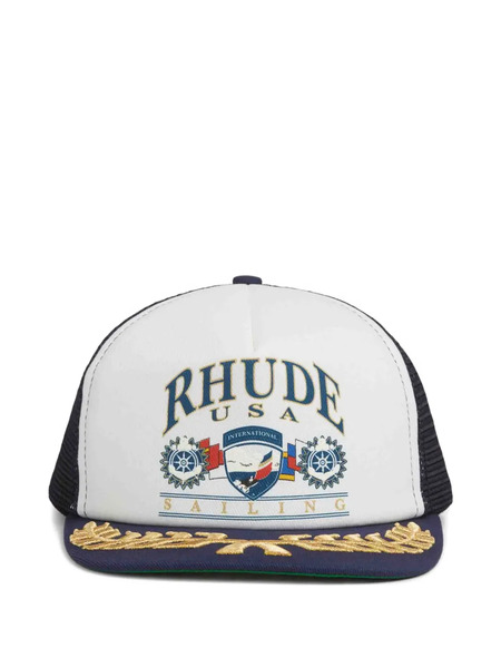  Rhude Embroidery Baseball Cap - White 