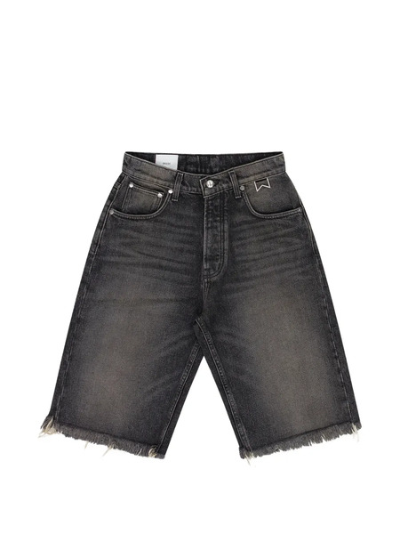  Rhude Frayed-edge Denim Shorts - Grey 