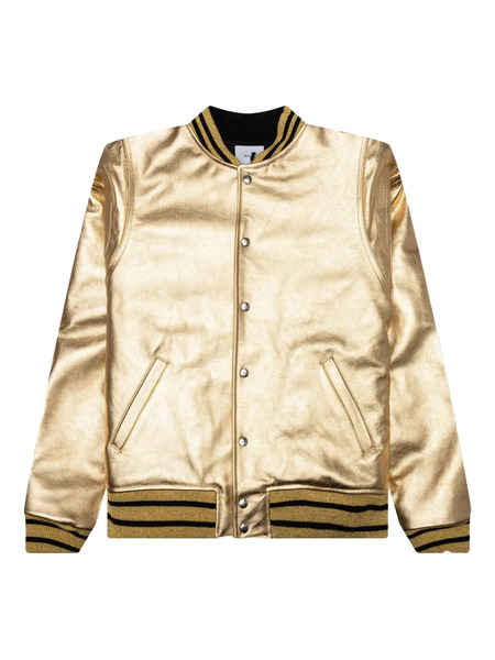  Rhude Leather gold Bomber Jacket - Yellow 
