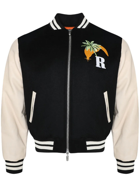  Rhude Logo-embroidered Bomber Jacket - Black 