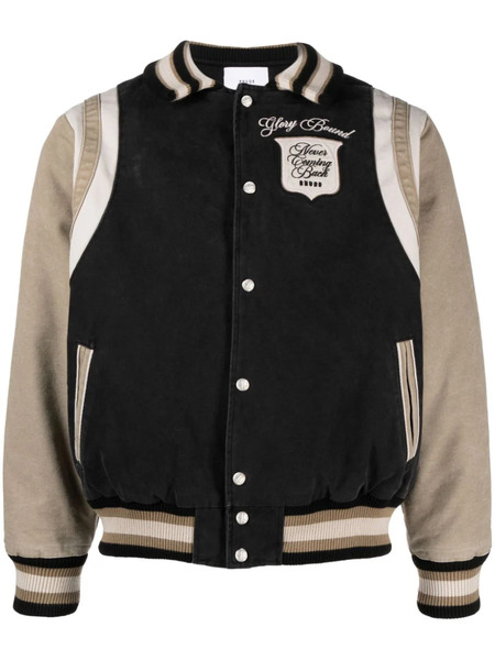  Rhude Logo-embroidered Canvas Bomber Jacket - Black 
