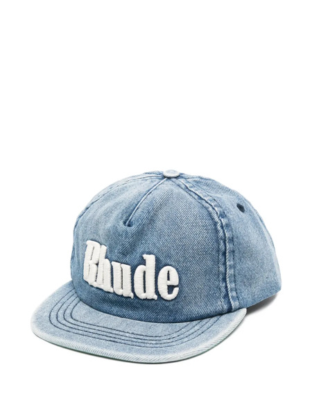  Rhude Logo-embroidered Denim Cap - Blue 
