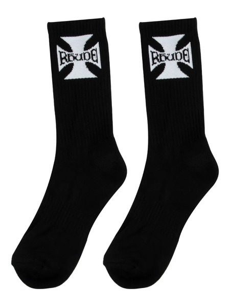  Rhude Logo Ribbed Socks - Black 