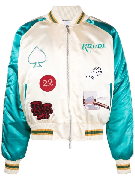  Rhude Patch-embroidered Bomber Jacket - Neutrals 