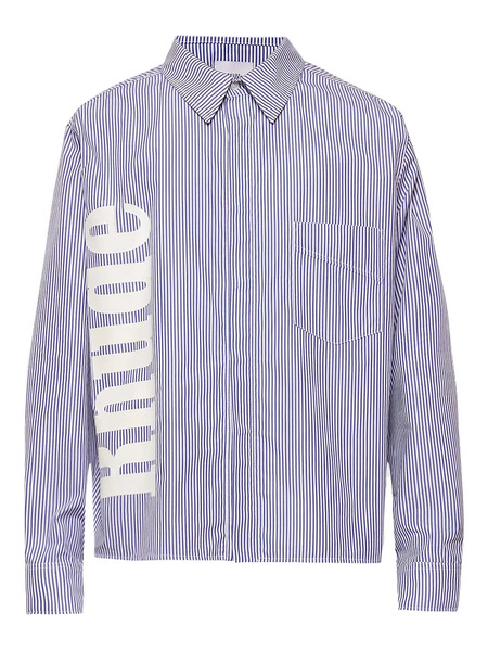  Rhude Stripe-pattern Logo-print Shirt - Blue 