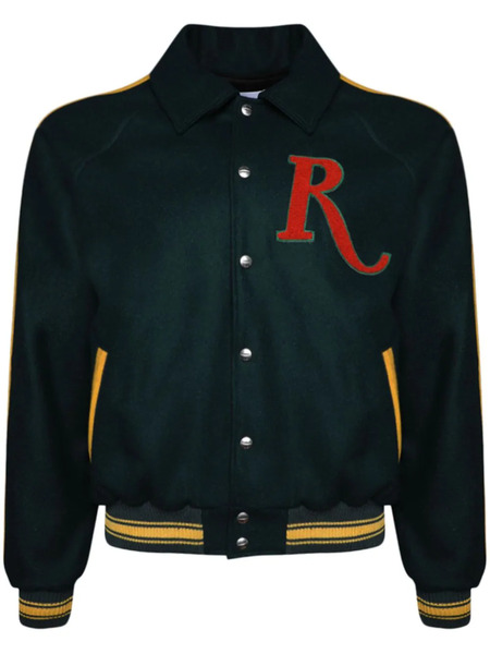 Rhude Varsity Wool Bomber Jacket - Green 
