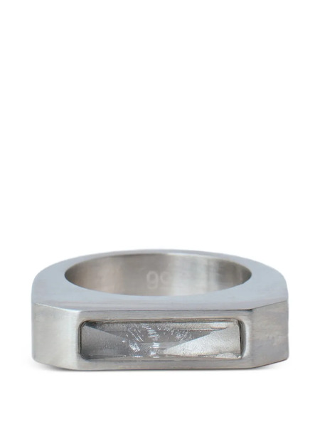  Rick Owens Brushed Rectangular Ring - Silver 