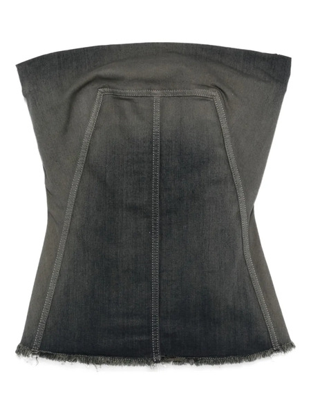  Rick Owens Bustier Denim Top - Blue 