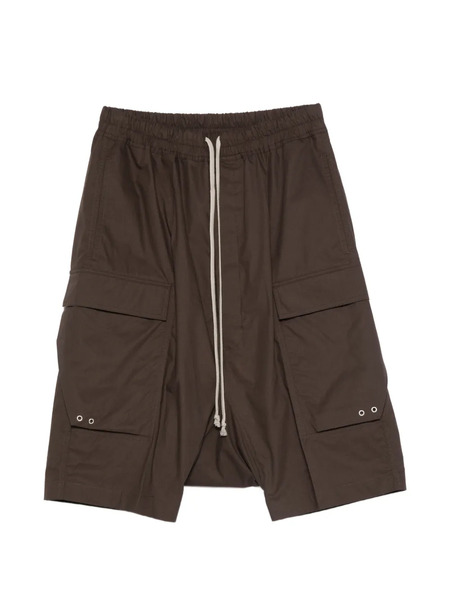  Rick Owens Cargo Pods Drawstring Shorts - Brown 