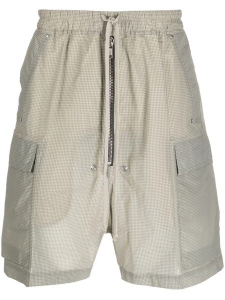  Rick Owens Check-print Drawstring Shorts - Neutrals 