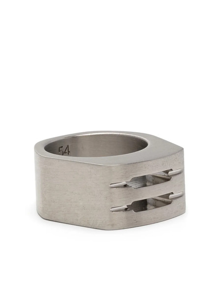  Rick Owens Chunky Beveled Ring - Silver 