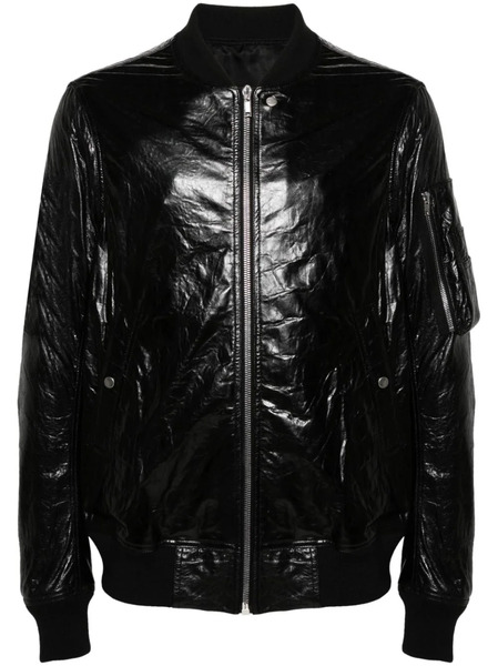  Rick Owens Classic Flight Leather Bomber Jacket - Black 