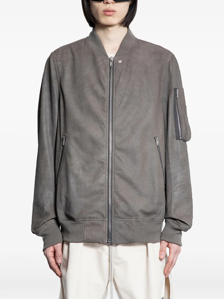  Rick Owens Classic Flight Leather Jacket - Grey 