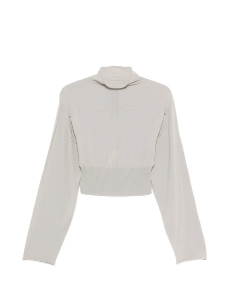  Rick Owens Con Mock-neck Cropped Sweater - Grey 