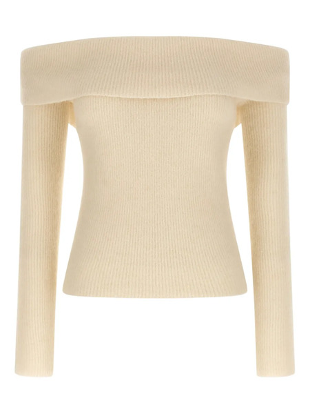  Rick Owens Cowl Ribbed Sweater - Neutrals 