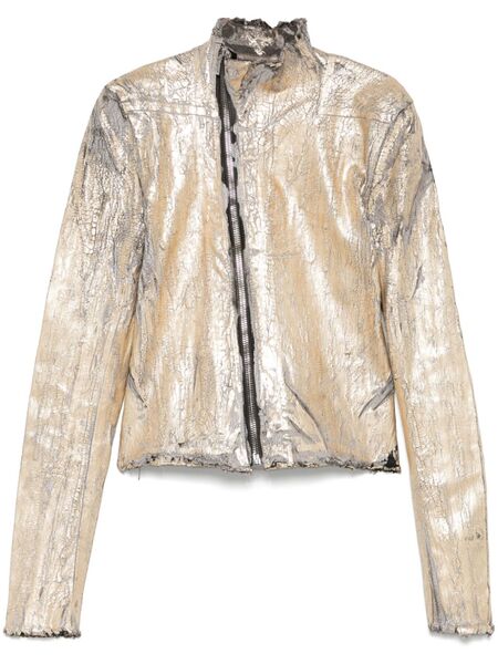  Rick Owens Cracked-effect Jacket - Gold 