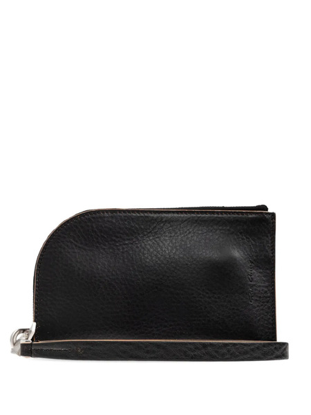  Rick Owens Curved Zip Leather Wallet - 09 Black 
