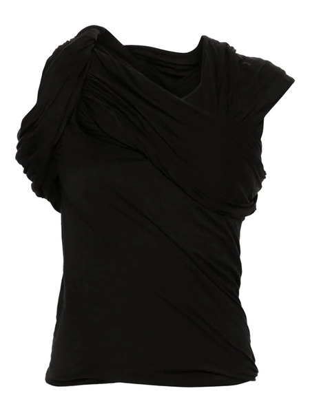  Rick Owens Draped-shoulder Top - Black 