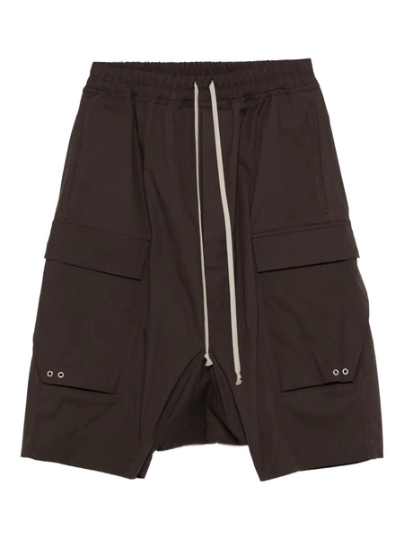 Rick Owens Drawstring Cargo Shorts - Brown 