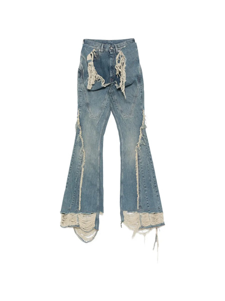  Rick Owens Drkshdw Distressed Flared Jeans - Blue 