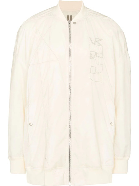  Rick Owens Drkshdw Embroidered Logo Bomber Jacket - Neutrals 