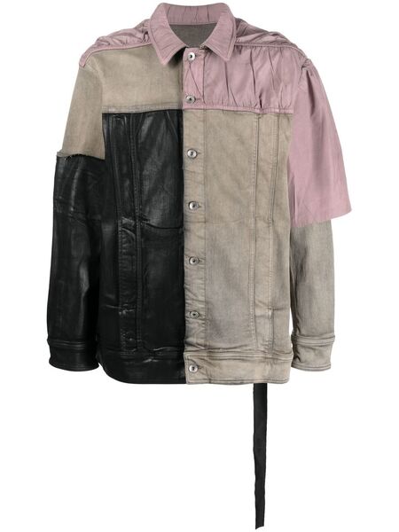  Rick Owens Drkshdw Jumbo Worker Patchwork Jacket - Grey 