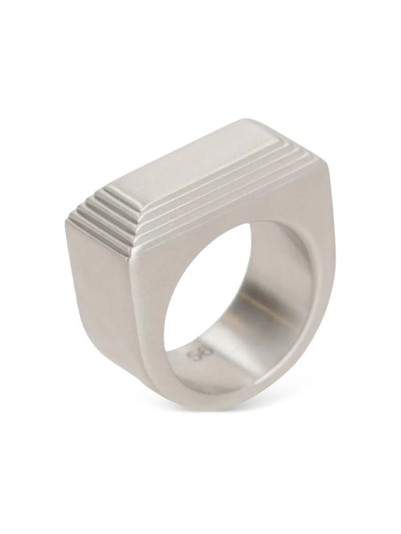  Rick Owens Etched Beveled Ring - Silver 