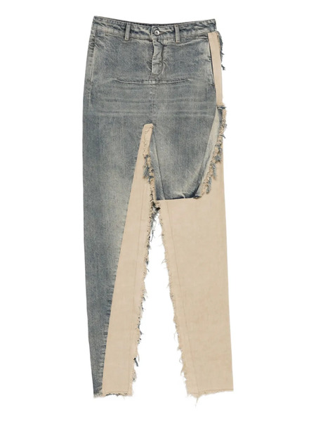  Rick Owens Frayed-panel Skirt - Blue 