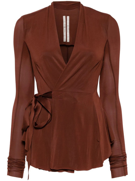  Rick Owens Hollywood Wrap Jacket - Brown 