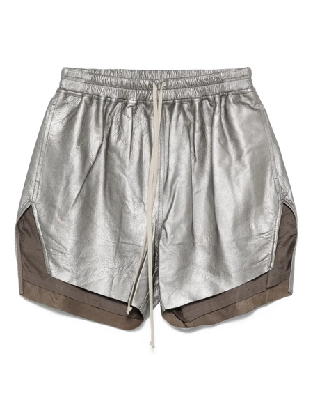  Rick Owens Leather Drawstring Shorts - Grey 