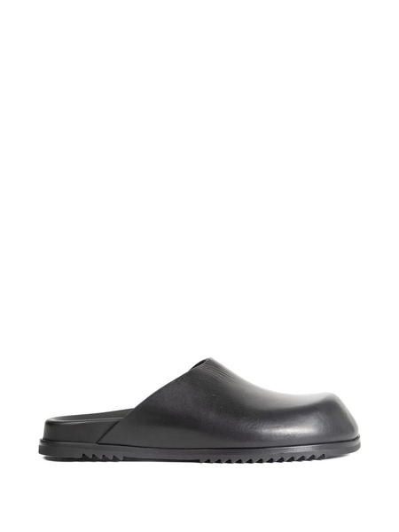  Rick Owens Leather Flat Mules - Black 
