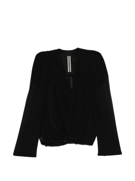  Rick Owens Maria Draped V-neck Jacket - Black 