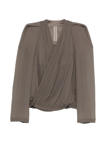  Rick Owens Maria Pleated Crossover Jacket - Grey 