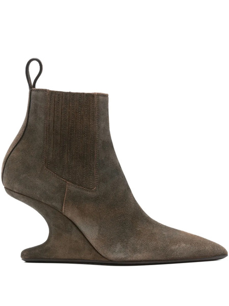  Rick Owens 80mm Sharp Ankle Boots - Brown 
