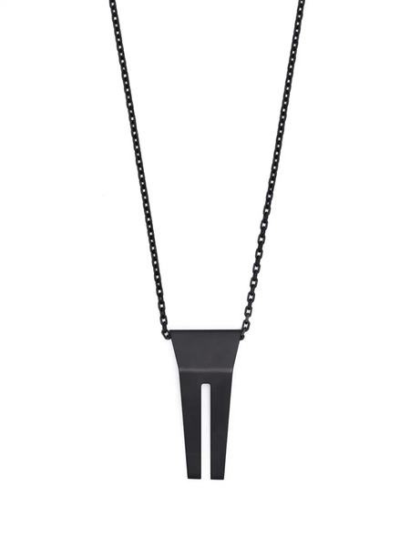  Rick Owens Open Trunk Charm Necklace - Black 