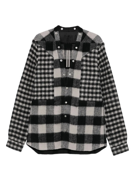  Rick Owens Patchwork Checked Wool Jacket - Black 