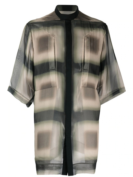  Rick Owens Semi-sheer Silk Shirt - Black 