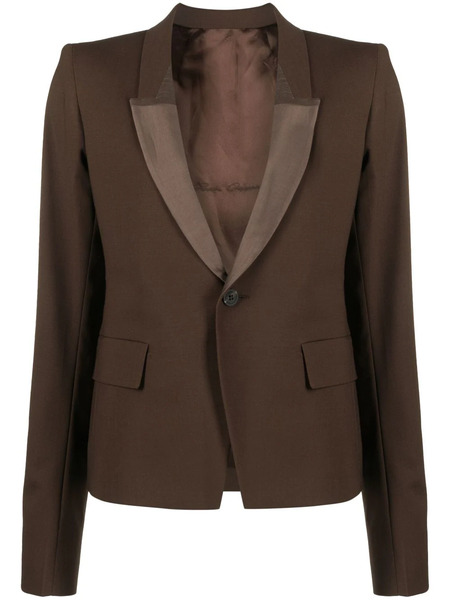 Rick Owens Shawl-lapels Single-breasted Blazer - Brown 